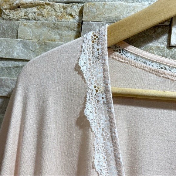 COSABELLA lace trim flirty sleep robe rose dawn - Picture 3 of 15